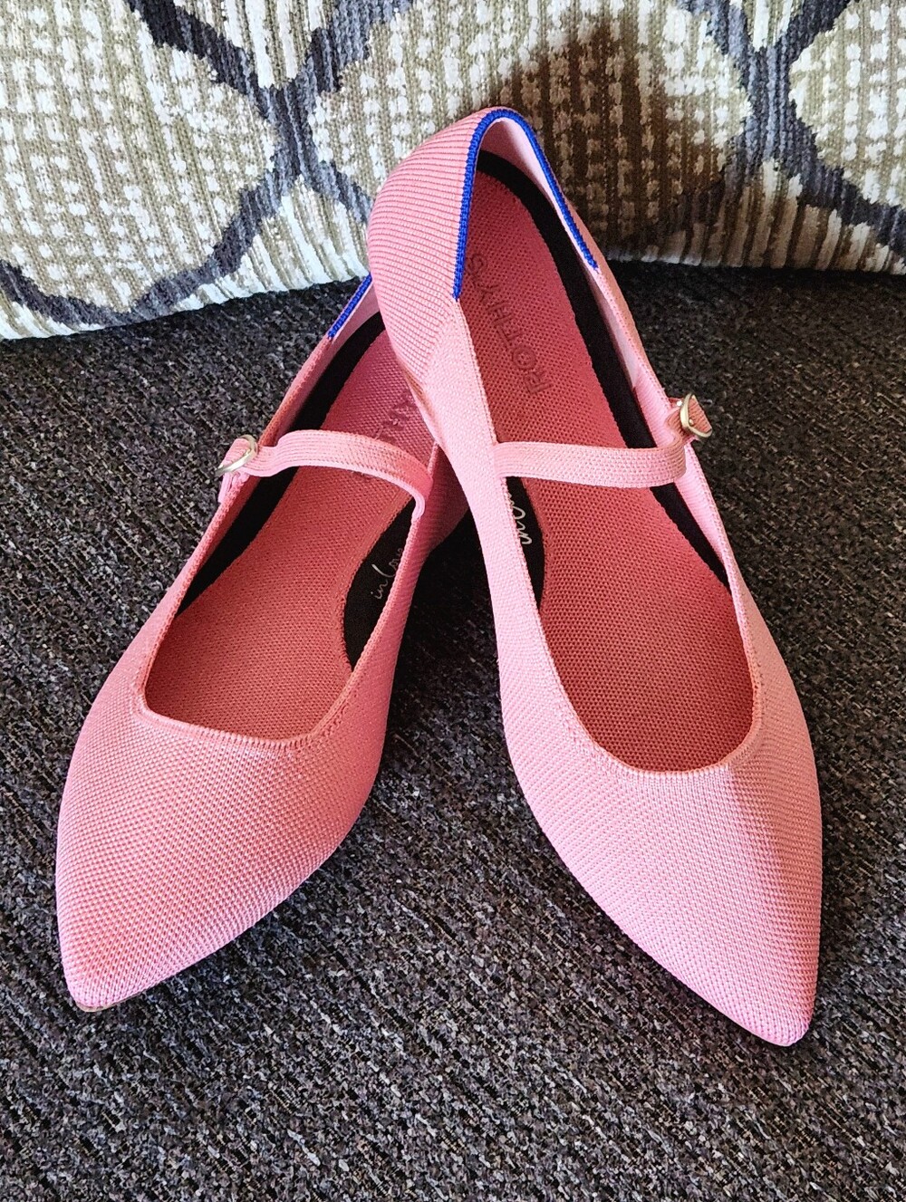 💞HTF Rothy's💞 - Tulip Pink The Point Mary Jane II Flat w/Adjustable Strap